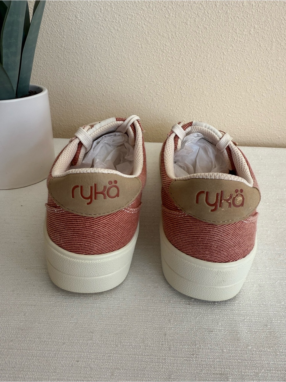 New RYKA Classic Women's Sneakers in Dusty Rose Canvas and Cream - Picture 10 of 10